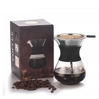 400ml Coffee Drip Filter Coffee Maker Glass Filter Cup Pour Over Hand