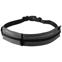 SPORX Double Pouch Slim Light Running Belt Zip Waist Pouch Charcoal