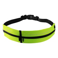 SPORX Double Pouch Slim Light Running Belt Zip Waist Pouch Green
