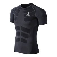 SPORX Men's Compression Knit Training Top Short Sleeve - Black