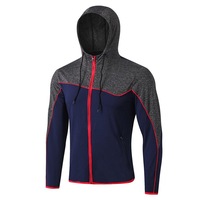 SPORX Men's Performance Full Zip Hoodie Blue Red