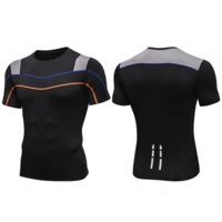 SPORX Men's Performance Top Shirt with Breathable Mash Black