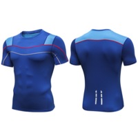 SPORX Men's Performance Top Shirt with Breathable Mash Blue