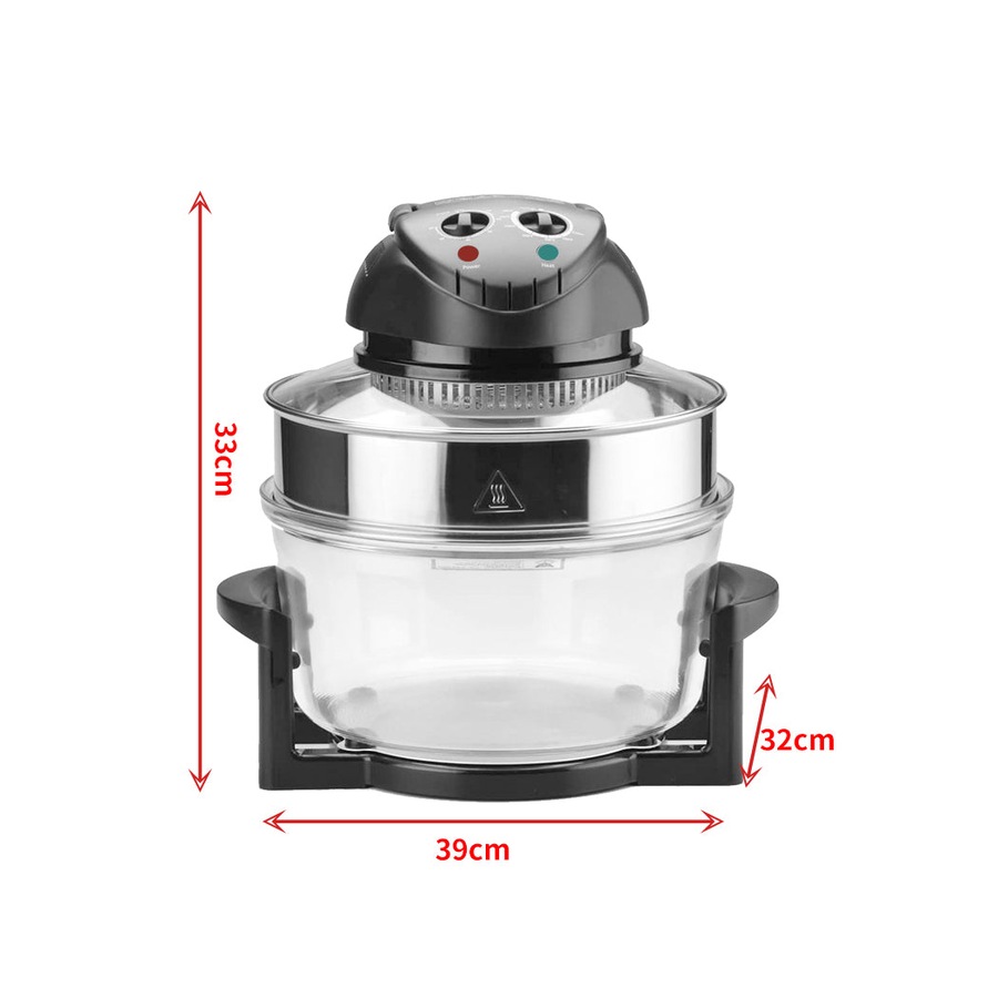 Digital Turbo Convection Oven Electric Air Fryer Cooker Black - 17 L