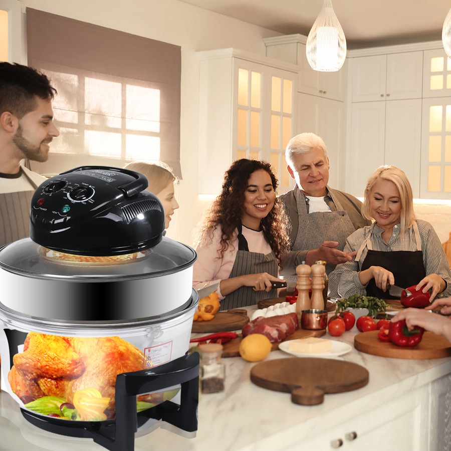 Digital Turbo Convection Oven Electric Air Fryer Cooker Black - 17 L