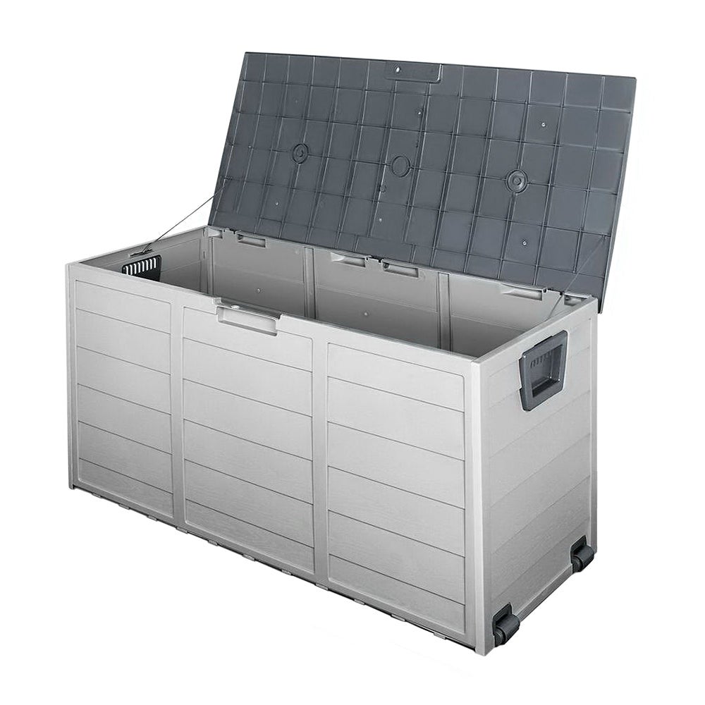 Lockable Outdoor Storage Container Box Grey - 290L