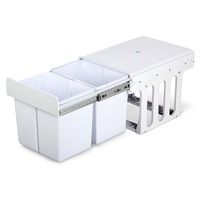 Plastic Frame Pull Out Bin - White - 2x15L