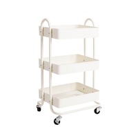 Steel Kitchen Trolley Rack 3 Tiers - White
