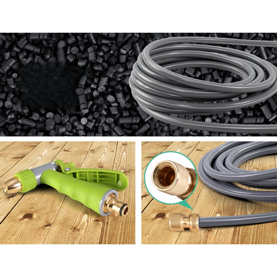 30M Retractable Hose Reel Garden Water Brass Auto Rewind Spray Gun