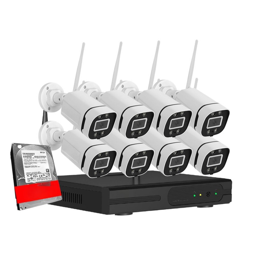 3MP Wireless CCTV 8CH NVR WiFi IP Security Camera System Outdoor 1TB