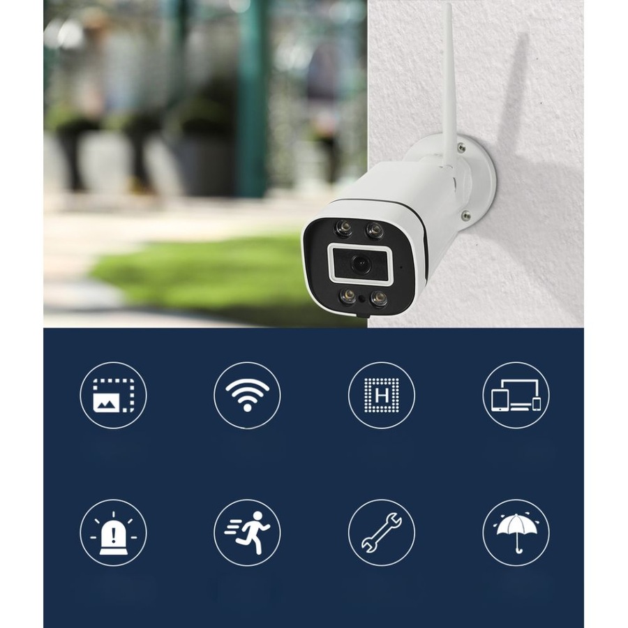 3MP Wireless CCTV Security Camera System WiFi Outdoor Home 2 Cameras Set