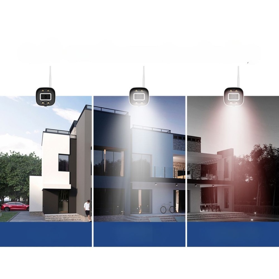 3MP Wireless CCTV Security Camera System WiFi Outdoor Home 2 Cameras Set