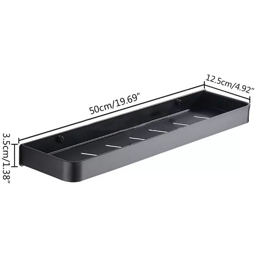 50cm Bathroom Kitchen Wall Shelf Aluminium Rectangle Storage Rack