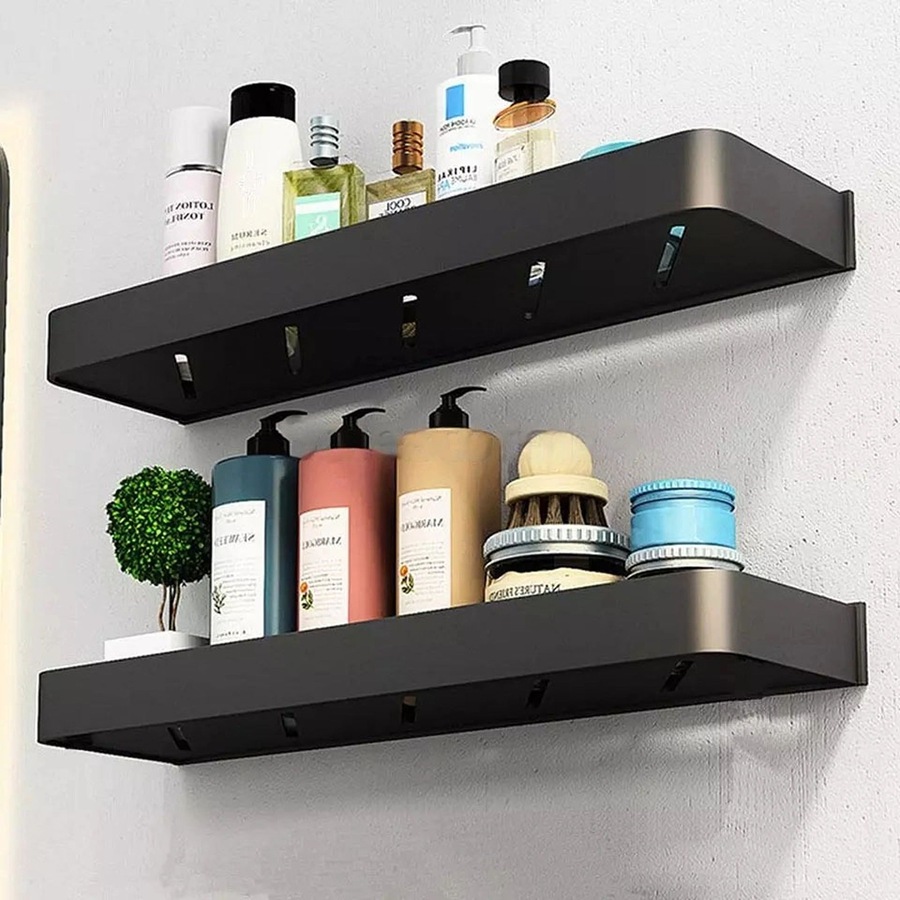50cm Bathroom Kitchen Wall Shelf Aluminium Rectangle Storage Rack