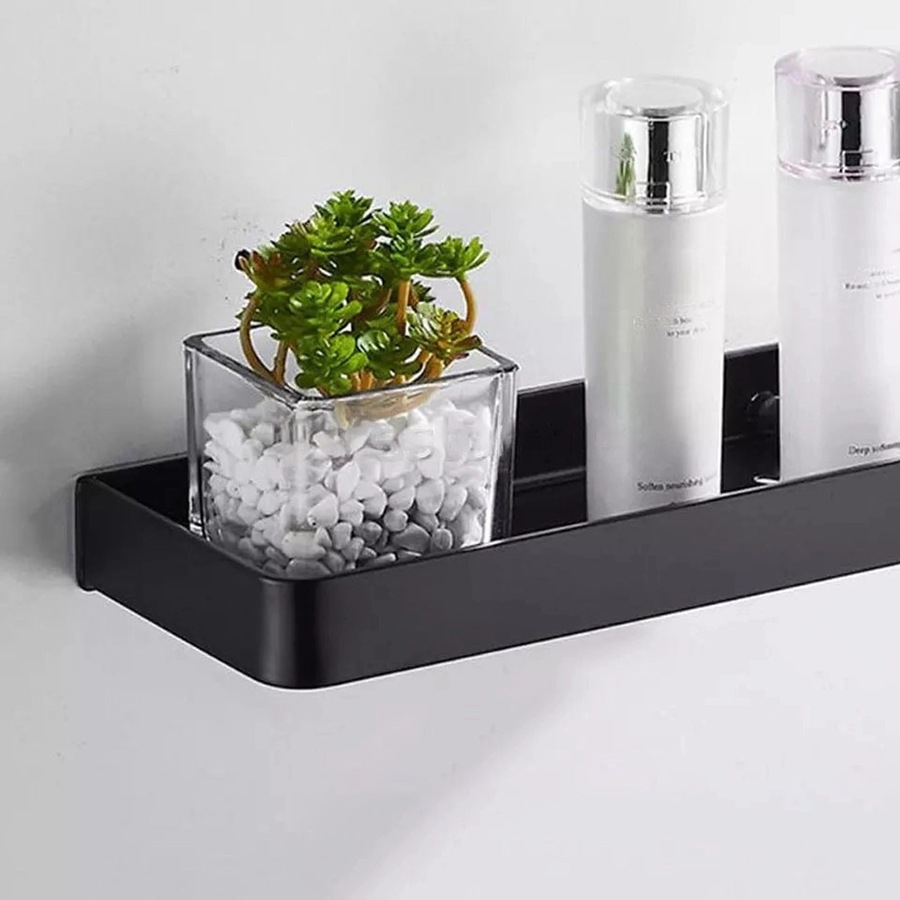 50cm Bathroom Kitchen Wall Shelf Aluminium Rectangle Storage Rack