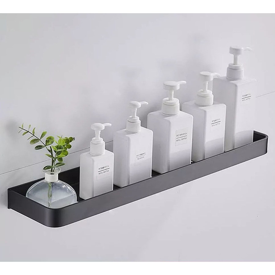 50cm Bathroom Kitchen Wall Shelf Aluminium Rectangle Storage Rack