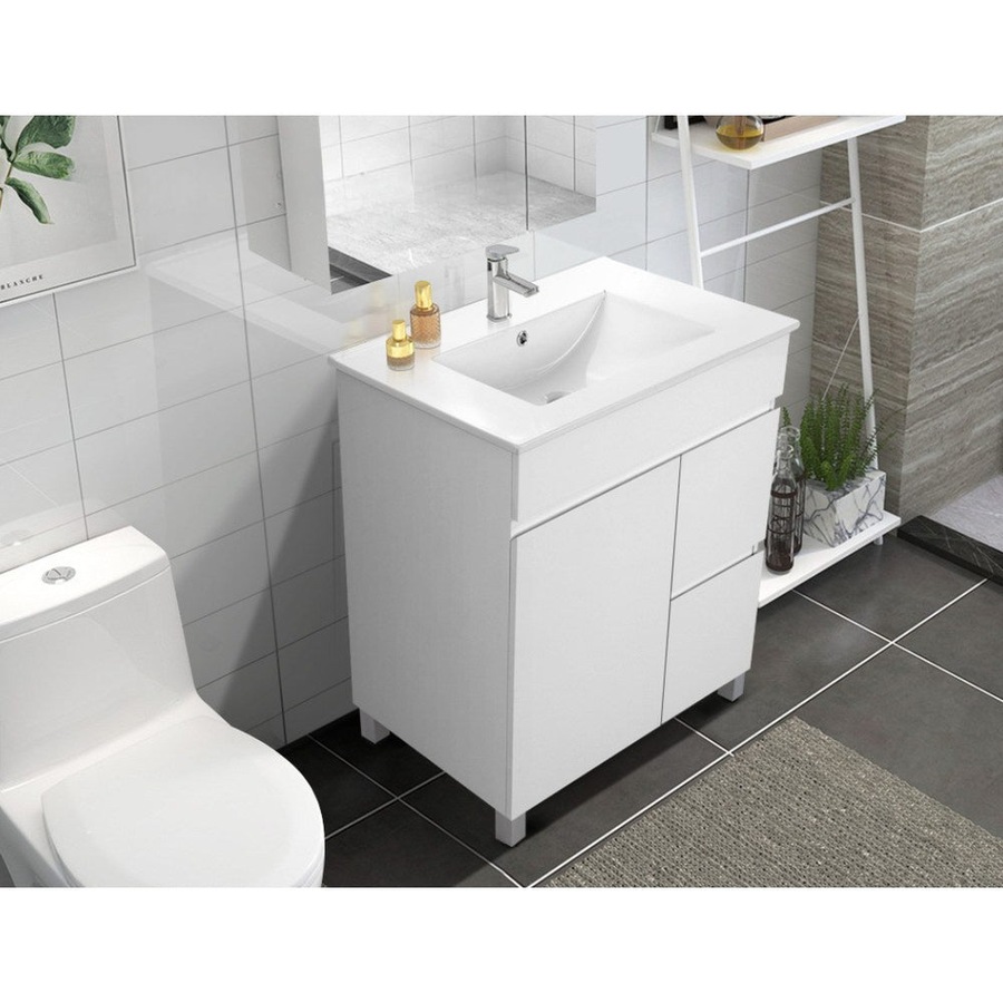 750mm Bathroom Vanity Cabinet Unit Wash Basin Sink Storage Freestanding White