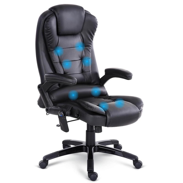 Artiss Massage Office Chair PU Leather Gaming Computer Chairs Recliner