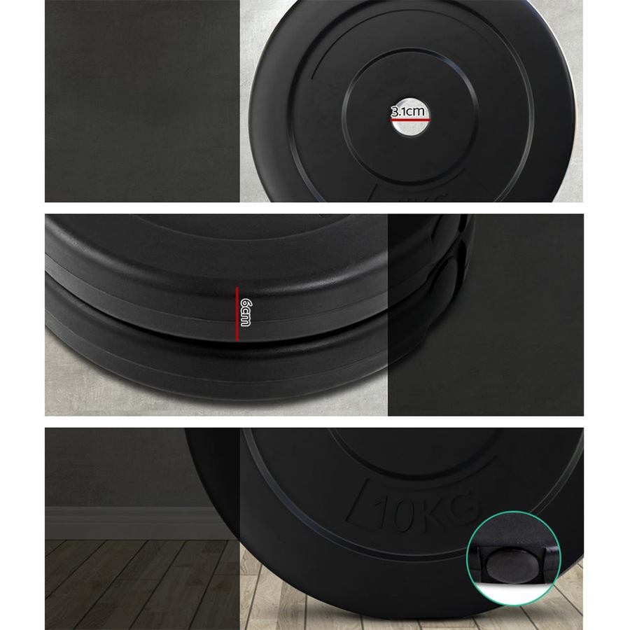 88KG Barbell Weight Set Plates Bar Bench Press Fitness Exercise Home Gym 168cm