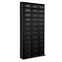 Adjustable Storage Book and CD Shelf - Black