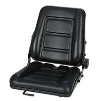 Adjustable Tractor Seat Truck Universal Backrest Chair - Black