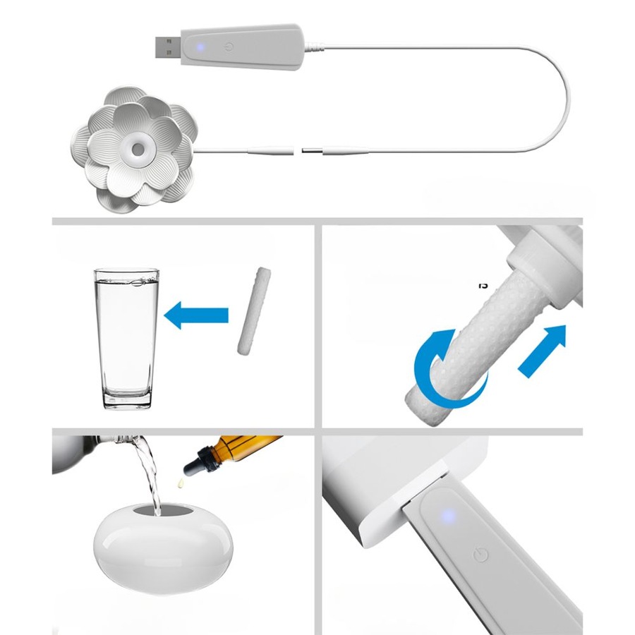 Aromatherapy Diffuser Aroma Ceramic Essential Oils Air Humidifier Lotus