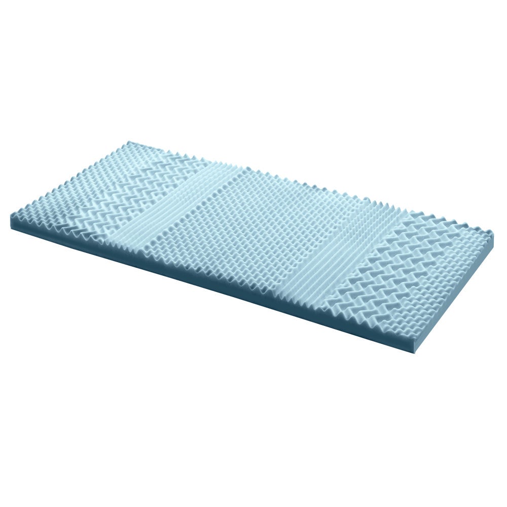 7 Zone Cool Gel Memory Foam Bed Topper with Bamboo Cover 8cm - Single