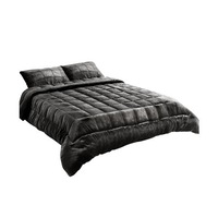 Faux Mink Quilt King Size - Charcoal