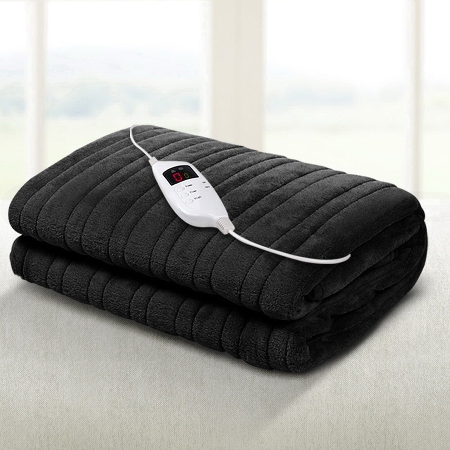 Electric Heated Throw Blanket - Charcoal