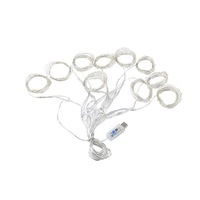 300 LED Window Curtain Fairy Lights Copper Wire White