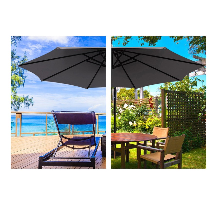 Cantilevered 3M Outdoor Garden Umbrella - Charcoal