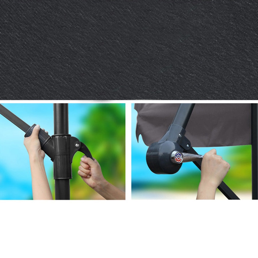 Cantilevered 3M Outdoor Garden Umbrella - Charcoal