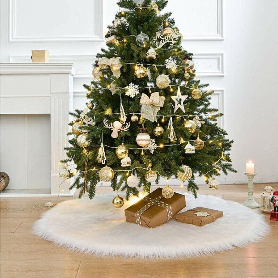 Christmas Tree Skirt Cover Ornament Decoration Fabric