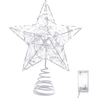 Metal Glittered Christmas Tree Topper Ornament Decoration