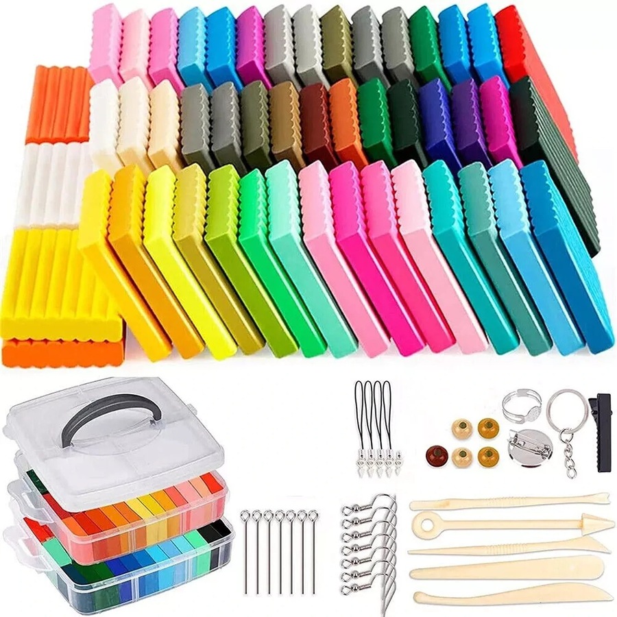 Colorful Polymer Clay Kit 83x DIY Modelling Clay Starter Set