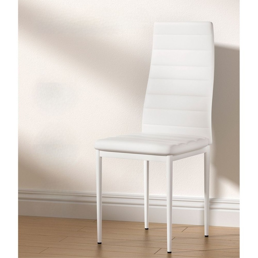 Dining Chairs and Table Dining Set 4 Chair Set Of 5 Wooden Top White