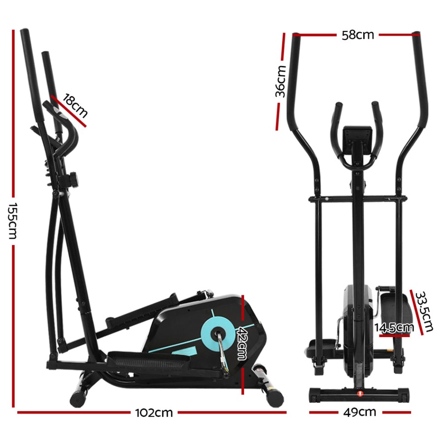 Exercise Bike Elliptical Cross Trainer Bicycle Home Gym Fitness Machine - 117cm x 156cm x 49cm