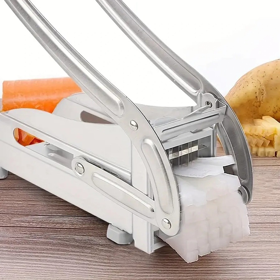 French Fries Slicer Stainless Potato Cutter Chip Chopper Maker 2 Blades