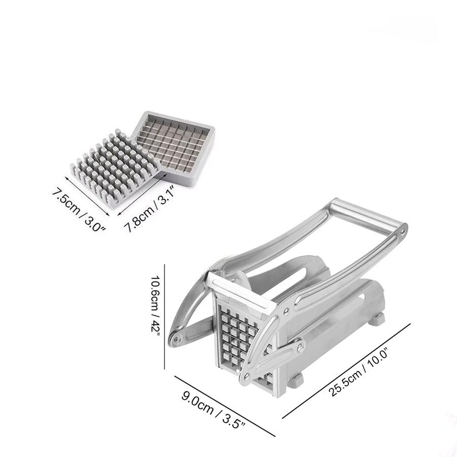 French Fries Slicer Stainless Potato Cutter Chip Chopper Maker 2 Blades
