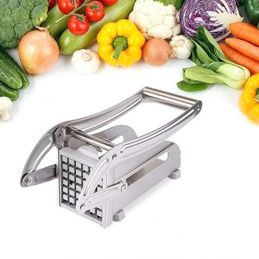 French Fries Slicer Stainless Potato Cutter Chip Chopper Maker 2 Blades