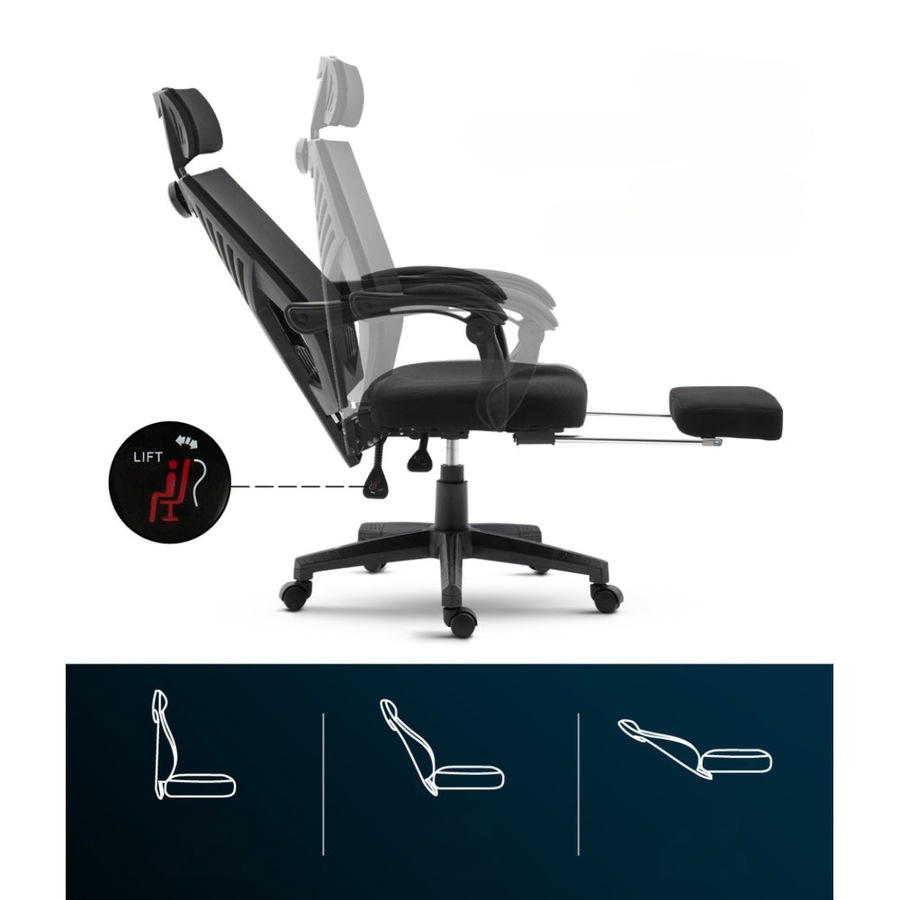 Gaming Office Chair Computer Desk Chair Home Work Recliner Black