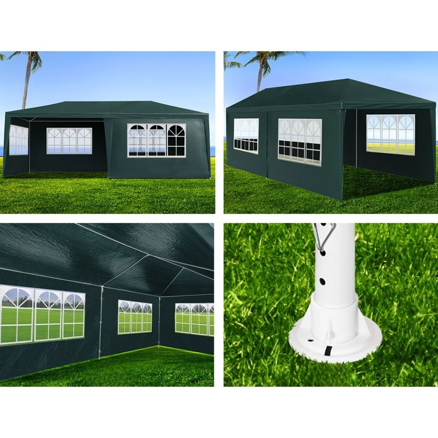 Gazebo Outdoor Marquee Party Camping Tent 4 Wall Panels - 3x6m