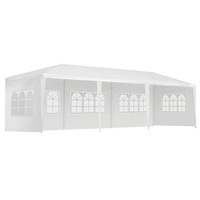 Gazebo Outdoor Marquee Wedding Camping Tent White - 3x9m