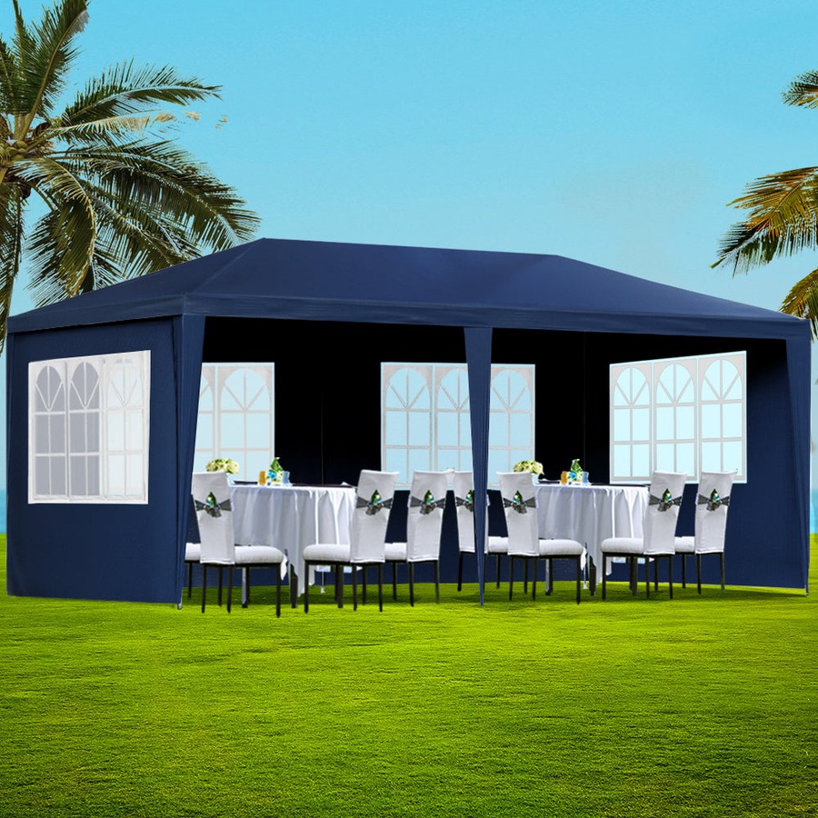 Gazebo Outdoor Wedding Party Camping Tent 6 Wall Panels - 3x6m