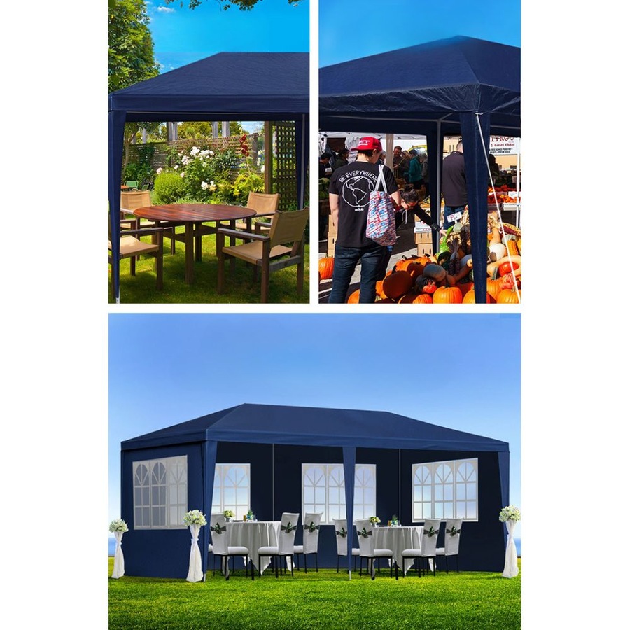 Gazebo Outdoor Wedding Party Camping Tent 6 Wall Panels - 3x6m