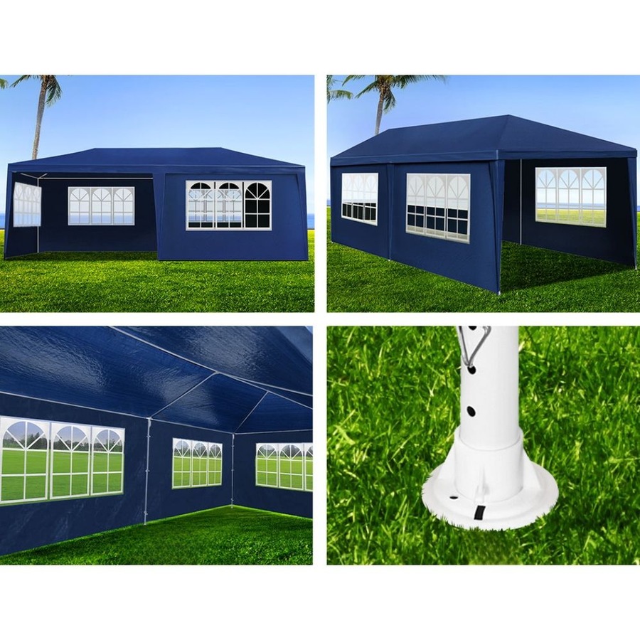Gazebo Outdoor Wedding Party Camping Tent 6 Wall Panels - 3x6m