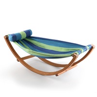 Kids Timber Hammock Bed Swing 45KG Capacity - Blue