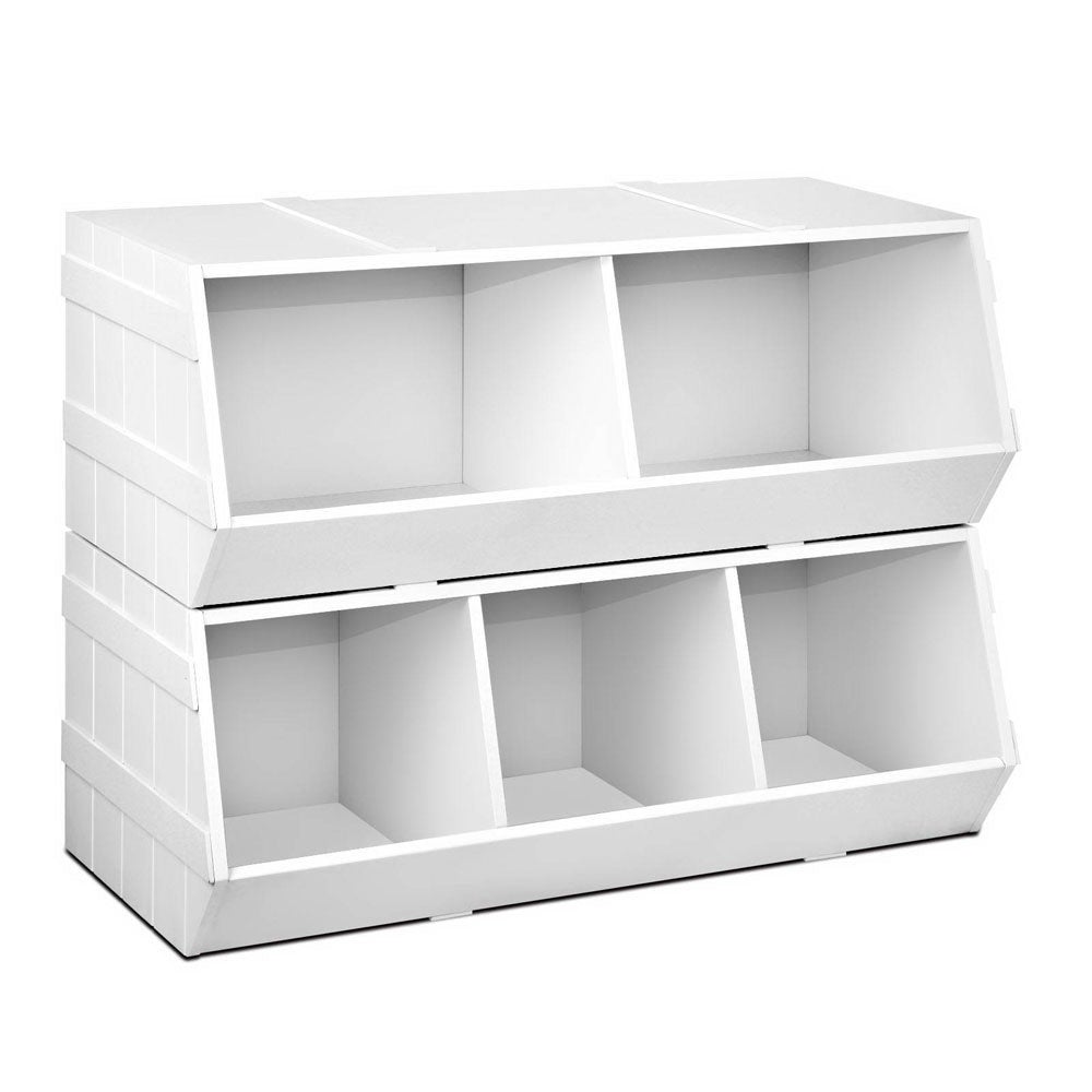 Kids Toy Box Storage Organiser - White