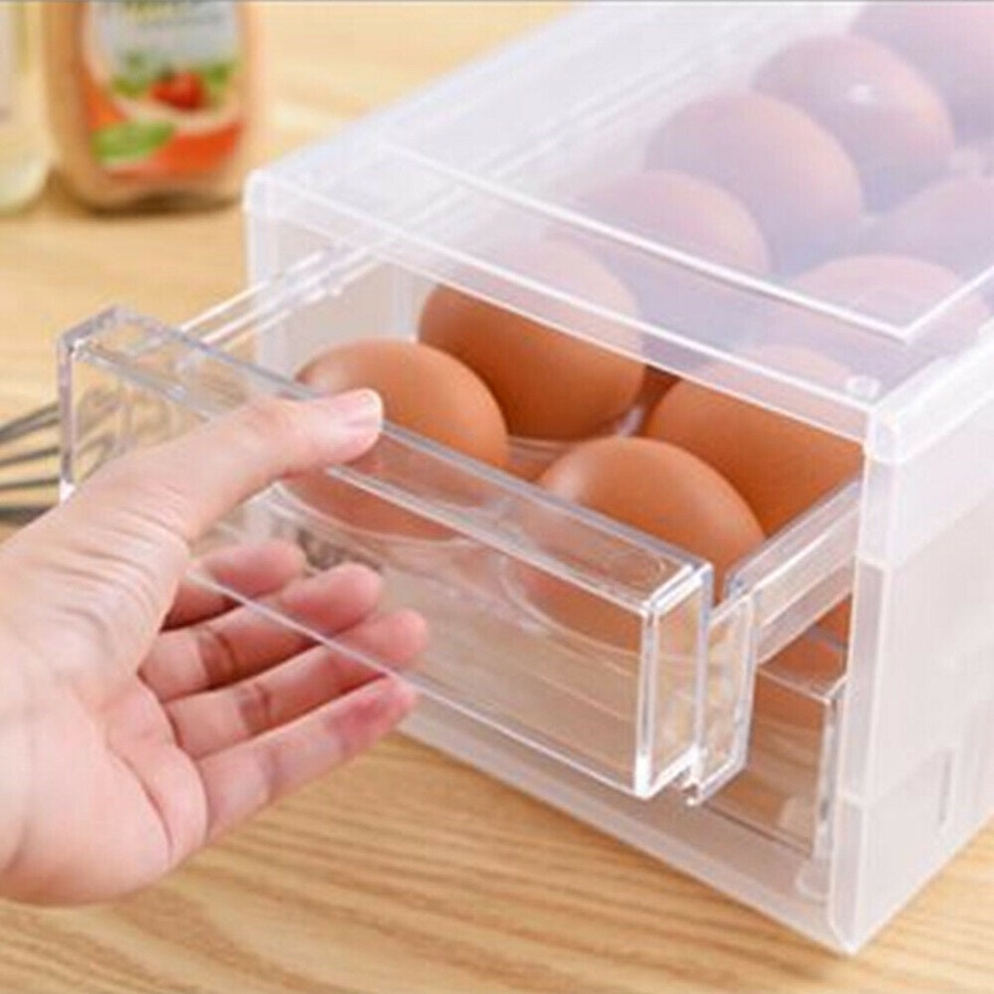 Kitchen Egg Tray Shelf Organizer - 24 Slot
