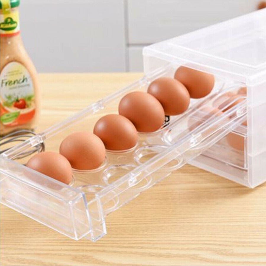 Kitchen Egg Tray Shelf Organizer - 24 Slot